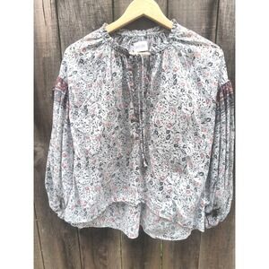 Saylor/Revolve Women's Bohemian Peasant Oversized Floral Blouse S